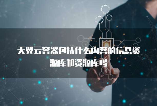 天翼云容器包括什么内容的信息资源库和资源库吗