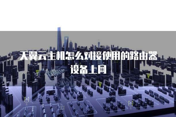 天翼云主机怎么对接使用的路由器设备上网
