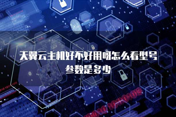 天翼云主机好不好用呀怎么看型号参数是多少