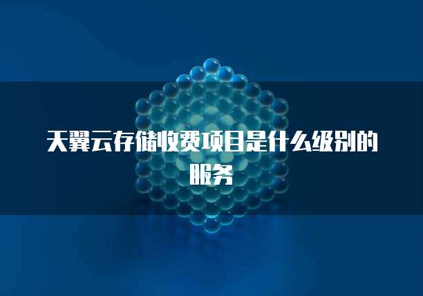 天翼云存储收费项目是什么级别的服务