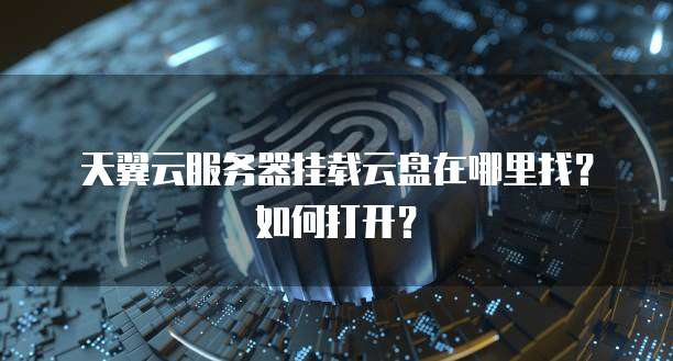 天翼云服务器挂载云盘在哪里找?如何打开?