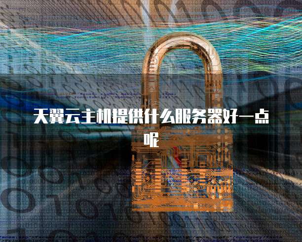 天翼云主机提供什么服务器好一点呢