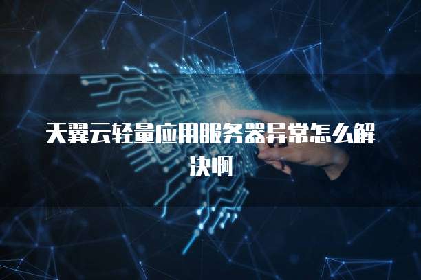 天翼云轻量应用服务器异常怎么解决啊