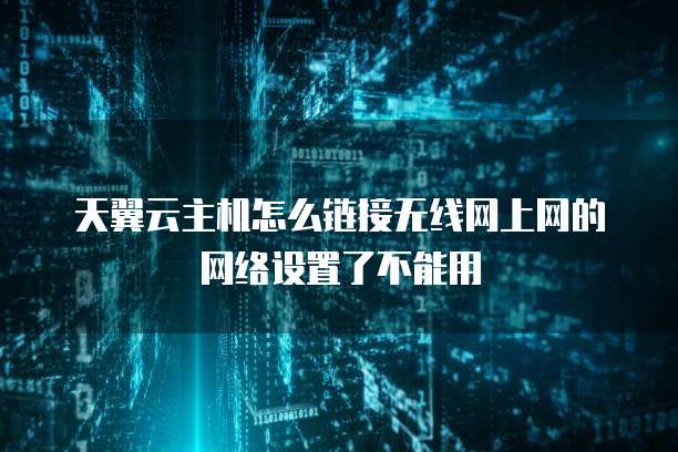 天翼云主机怎么链接无线网上网的网络设置了不能用