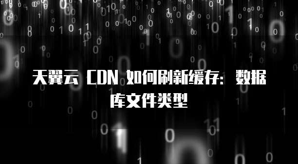 天翼云 CDN 如何刷新缓存:数据库文件类型