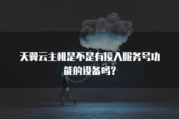 天翼云主机是不是有接入服务号功能的设备吗?