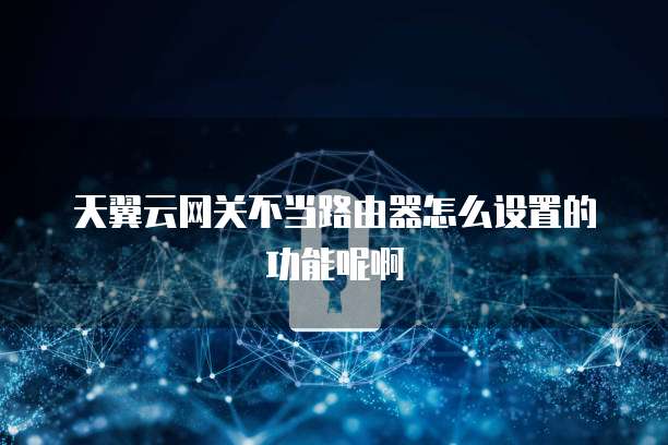 天翼云网关不当路由器怎么设置的功能呢啊