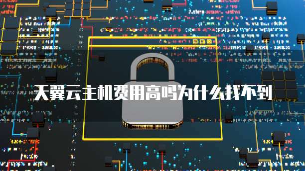 天翼云主机费用高吗为什么找不到