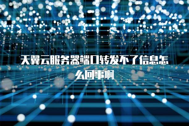 天翼云服务器端口转发不了信息怎么回事啊