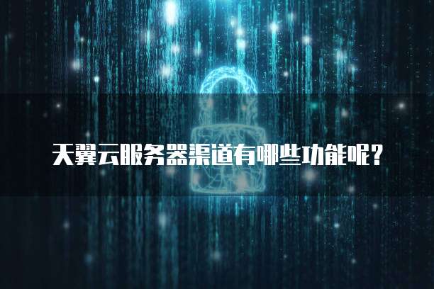 天翼云服务器渠道有哪些功能呢?