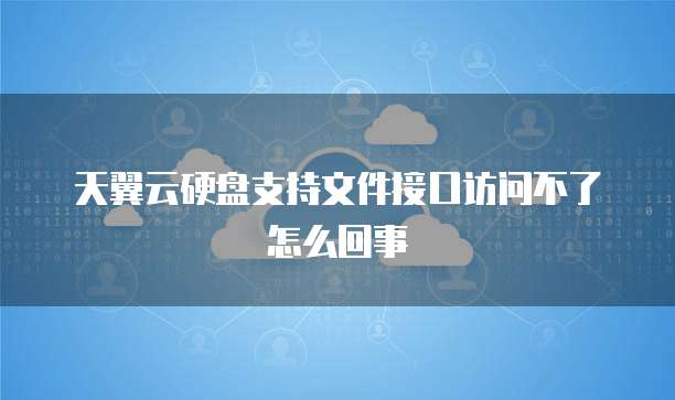 天翼云硬盘支持文件接口访问不了怎么回事