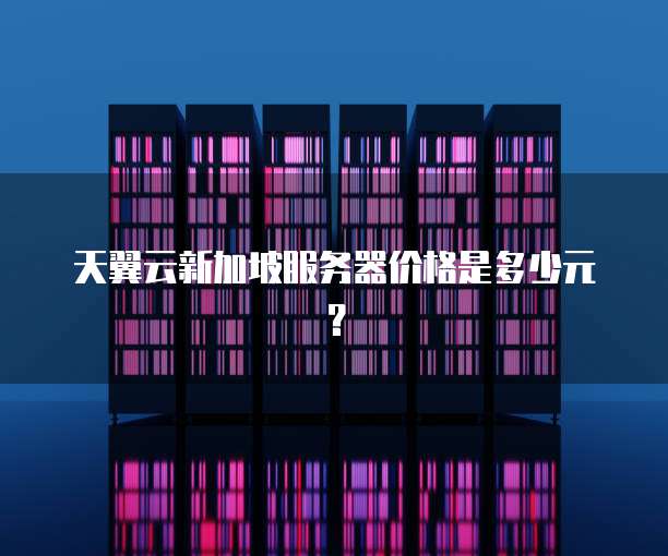 天翼云新加坡服务器价格是多少元？