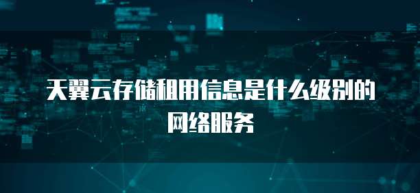 天翼云存储租用信息是什么级别的网络服务