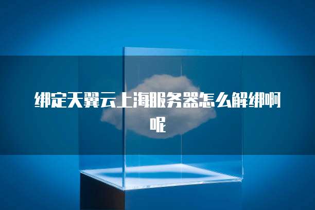 绑定天翼云上海服务器怎么解绑啊呢