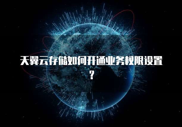 天翼云存储如何开通业务权限设置?