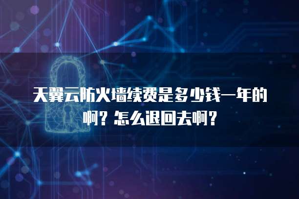 天翼云防火墙续费是多少钱一年的啊?怎么退回去啊?
