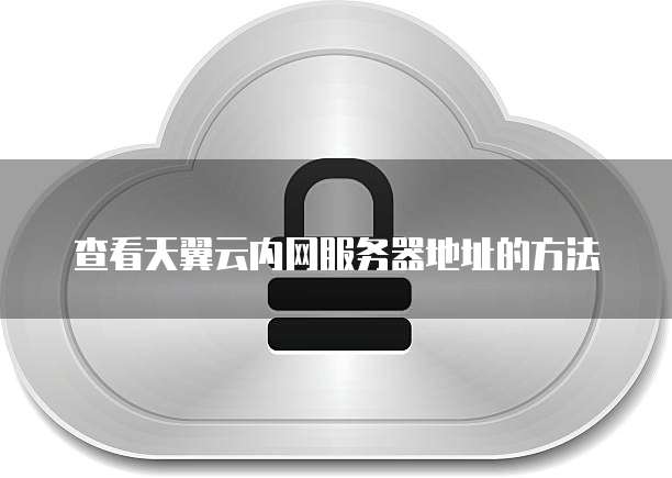 查看天翼云内网服务器地址的方法