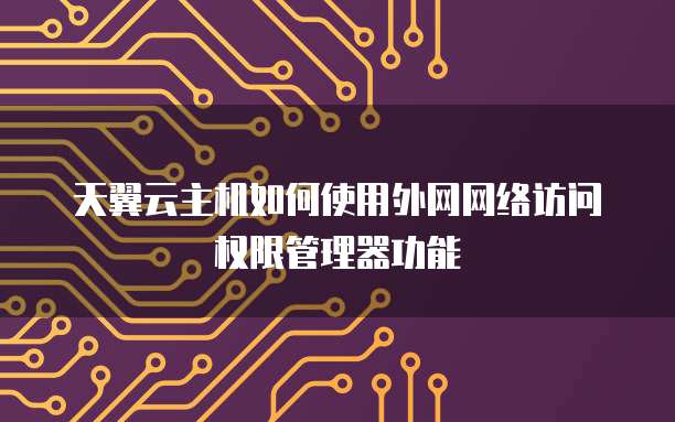天翼云主机如何使用外网网络访问权限管理器功能