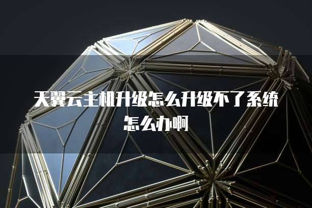 天翼云主机升级怎么升级不了系统怎么办啊