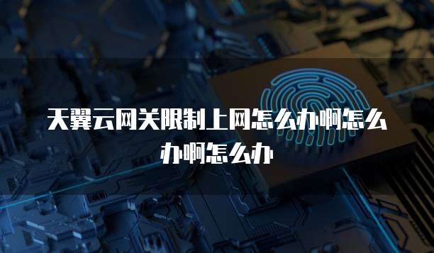 天翼云网关限制上网怎么办啊怎么办啊怎么办