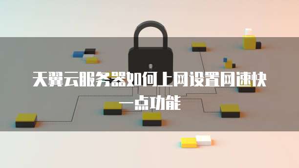天翼云服务器如何上网设置网速快一点功能