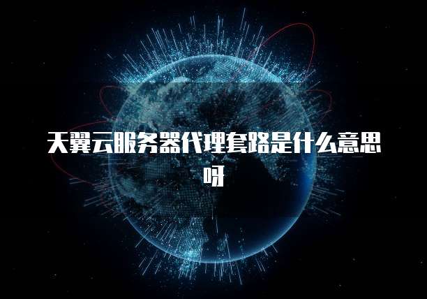 天翼云服务器代理套路是什么意思呀