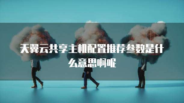 天翼云共享主机配置推荐参数是什么意思啊呢