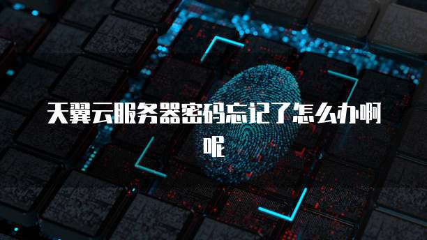 天翼云服务器密码忘记了怎么办啊呢