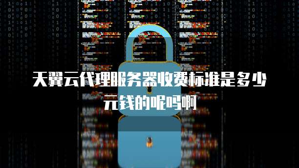 天翼云代理服务器收费标准是多少元钱的呢吗啊