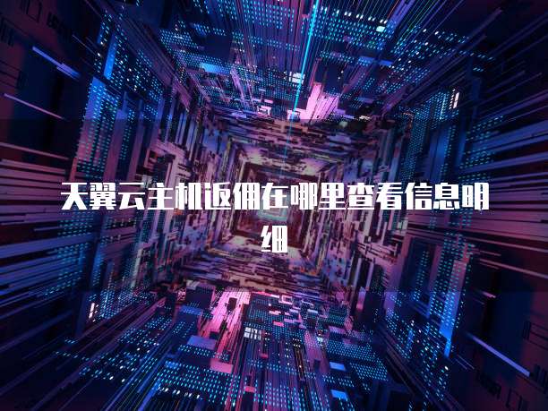 天翼云主机返佣在哪里查看信息明细