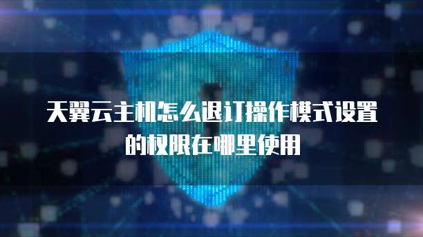 天翼云主机怎么退订操作模式设置的权限在哪里使用