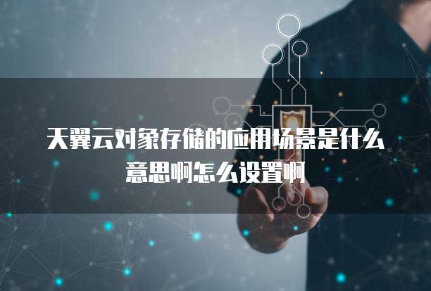 天翼云对象存储的应用场景是什么意思啊怎么设置啊