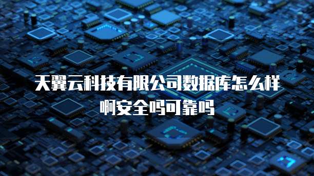 天翼云科技有限公司数据库怎么样啊安全吗可靠吗