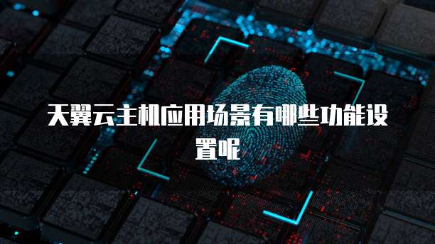 天翼云主机应用场景有哪些功能设置呢