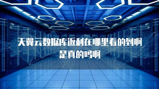 天翼云数据库返利在哪里看的到啊是真的吗啊