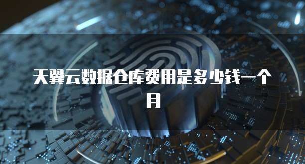 天翼云数据仓库费用是多少钱一个月