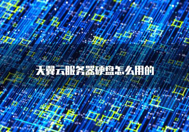 天翼云服务器硬盘怎么用的