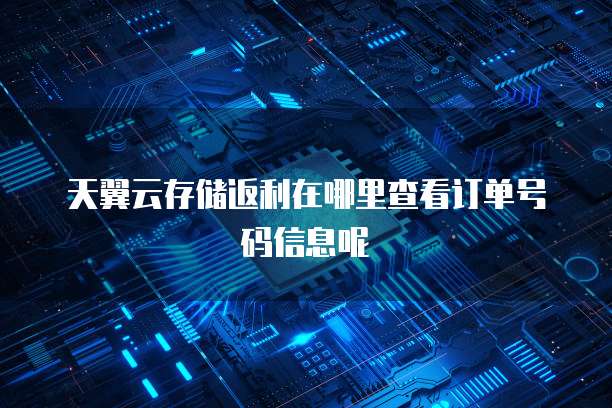 天翼云存储返利在哪里查看订单号码信息呢