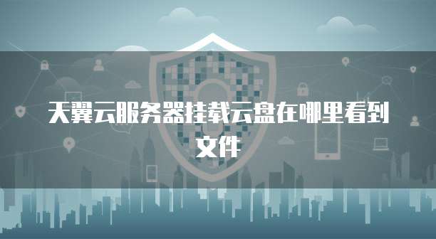 天翼云服务器挂载云盘在哪里看到文件