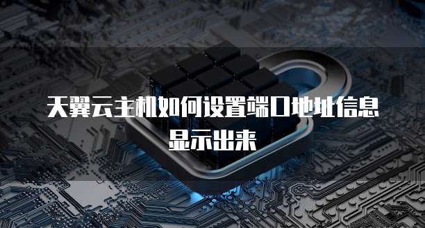 天翼云主机如何设置端口地址信息显示出来