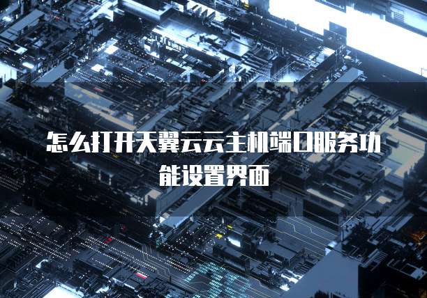 怎么打开天翼云云主机端口服务功能设置界面