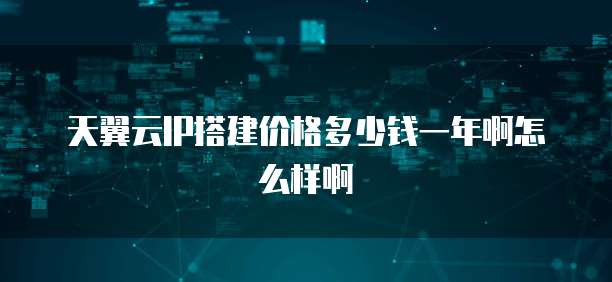 天翼云IP搭建价格多少钱一年啊怎么样啊