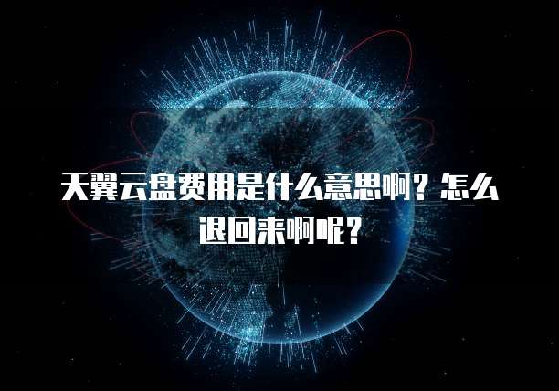 天翼云盘费用是什么意思啊?怎么退回来啊呢?