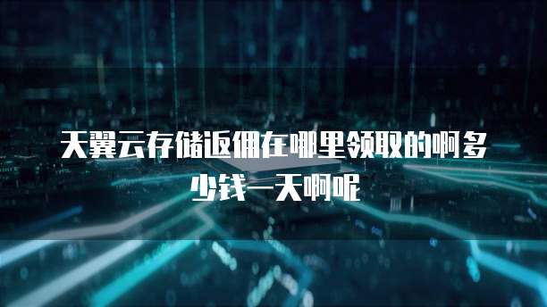 天翼云存储返佣在哪里领取的啊多少钱一天啊呢