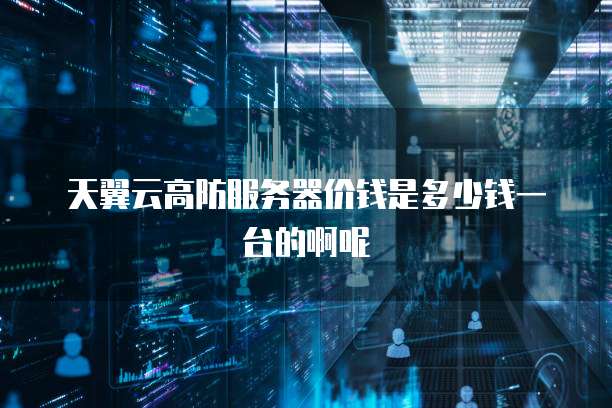 天翼云高防服务器价钱是多少钱一台的啊呢