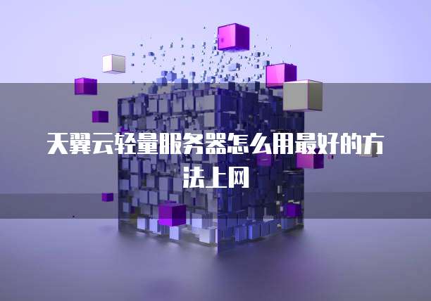 天翼云轻量服务器怎么用最好的方法上网
