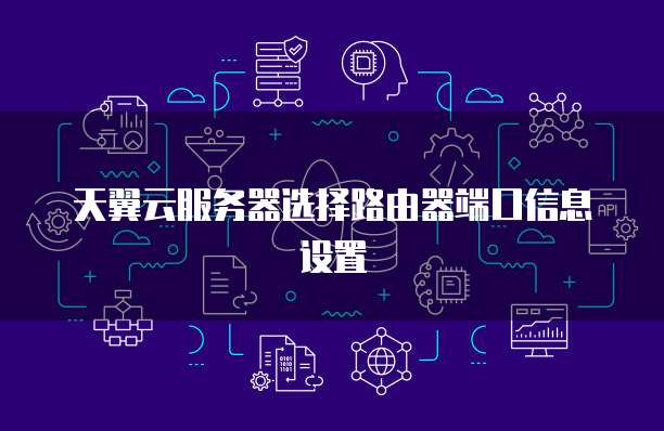 天翼云服务器选择路由器端口信息设置