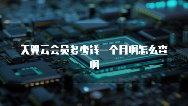 天翼云会员多少钱一个月啊怎么查啊