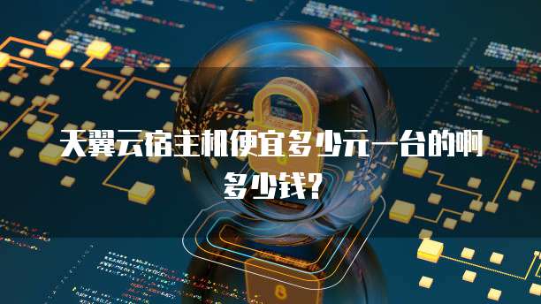 天翼云宿主机便宜多少元一台的啊多少钱?