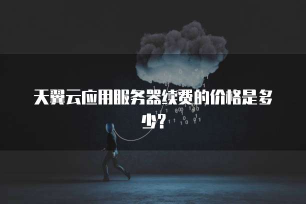 天翼云应用服务器续费的价格是多少?